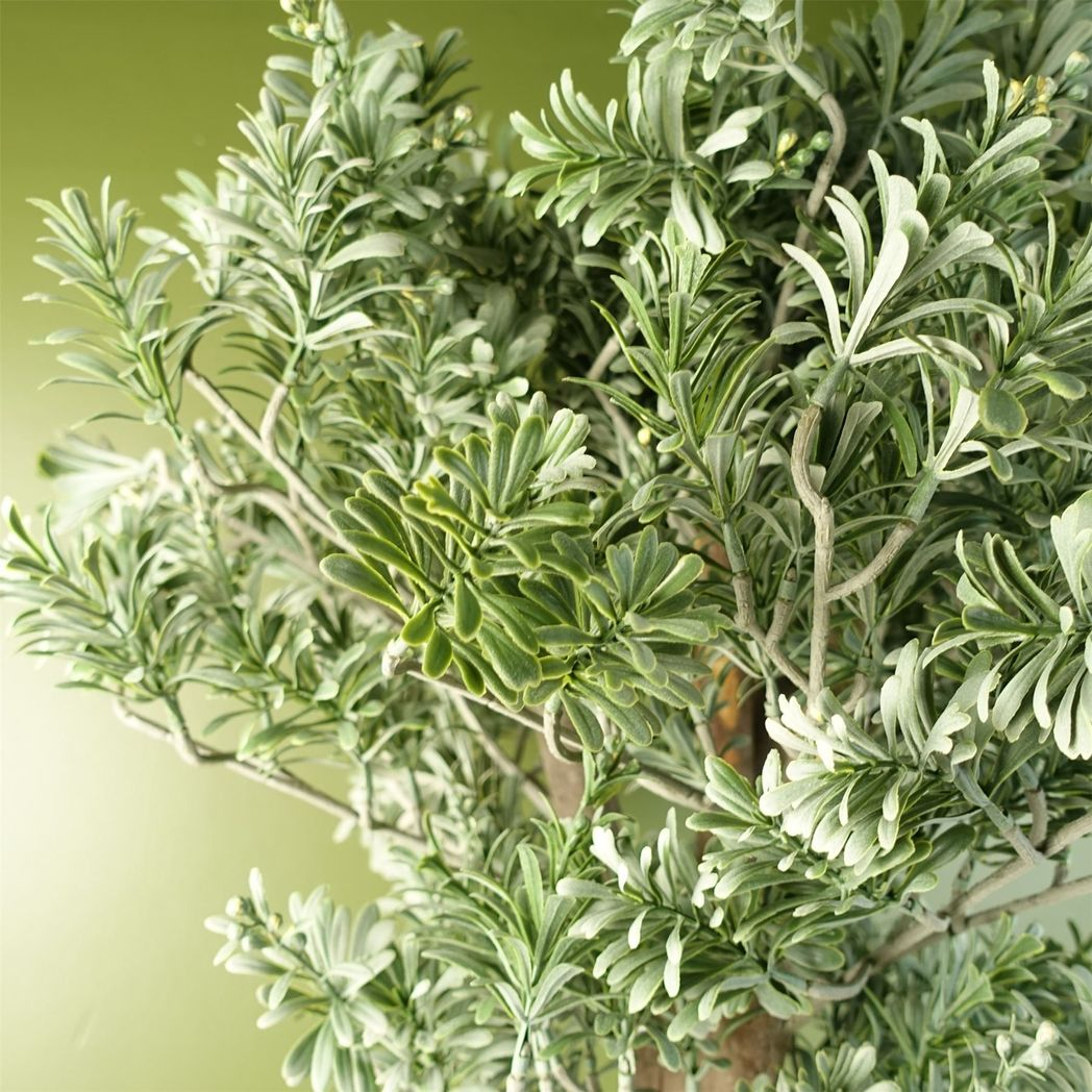 Leaf Artificial Artemisa Evergreen Shrub Plant, 70cm Tall in Weighted Plastic Pot – Home Decor, Green