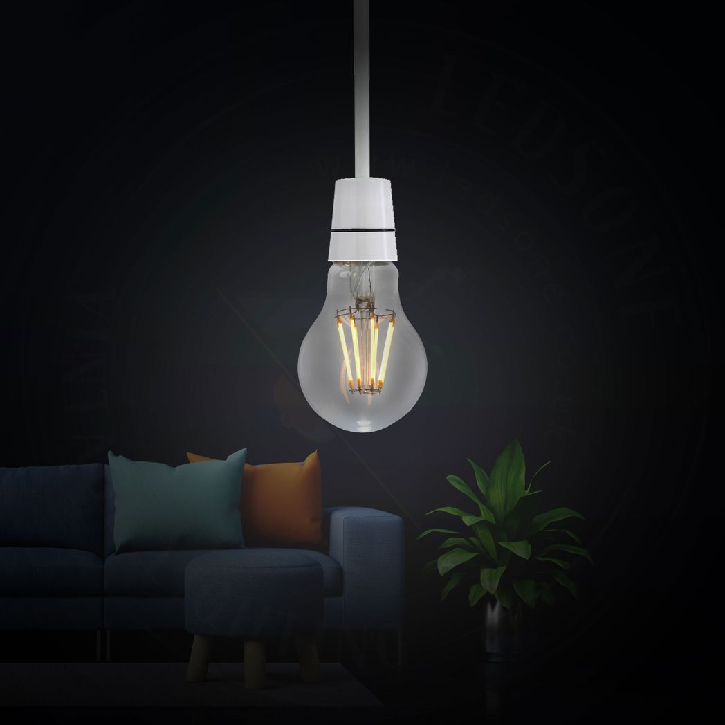 2 Pack A60 B22 Bayonet LED Filament Bulbs, 4W 450 Lumens – Dimmable Retro Glass Bulbs, Cool White 6000K