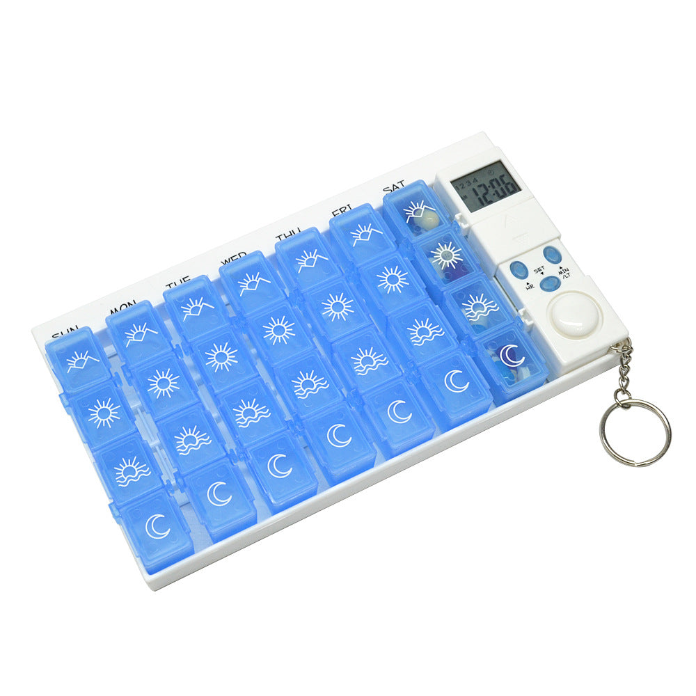 Digital 7 Day Medicine Organiser with Light and Sound Alerts – Removable Controller, Compact Design