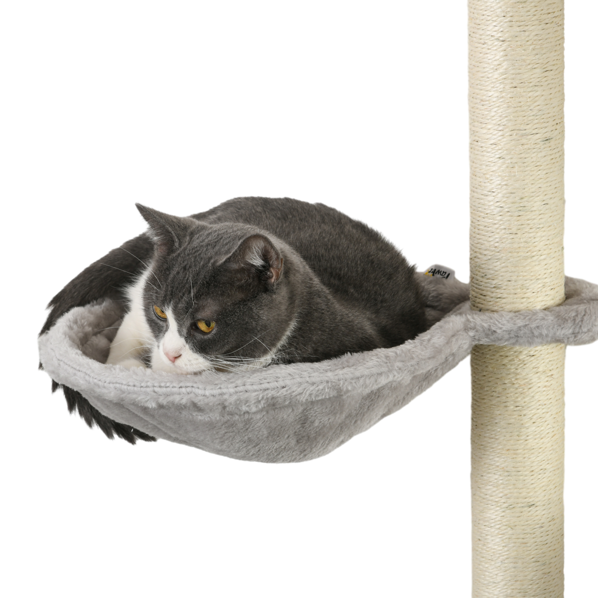 PawHut 4-Piece Wall-Mounted Cat Furniture Set with Hammock, Ladder & Platforms – Cat Climbing Shelves, Grey