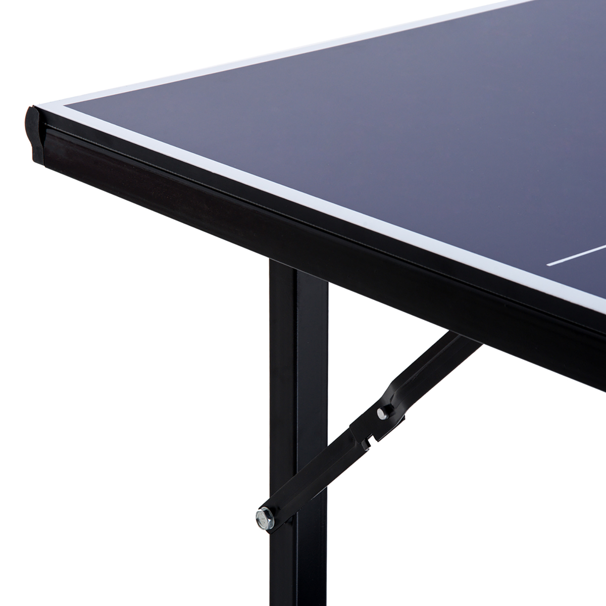 HOMCOM Foldable Table Tennis Table with Net, Steel Frame – Indoor Ping Pong Table, Blue