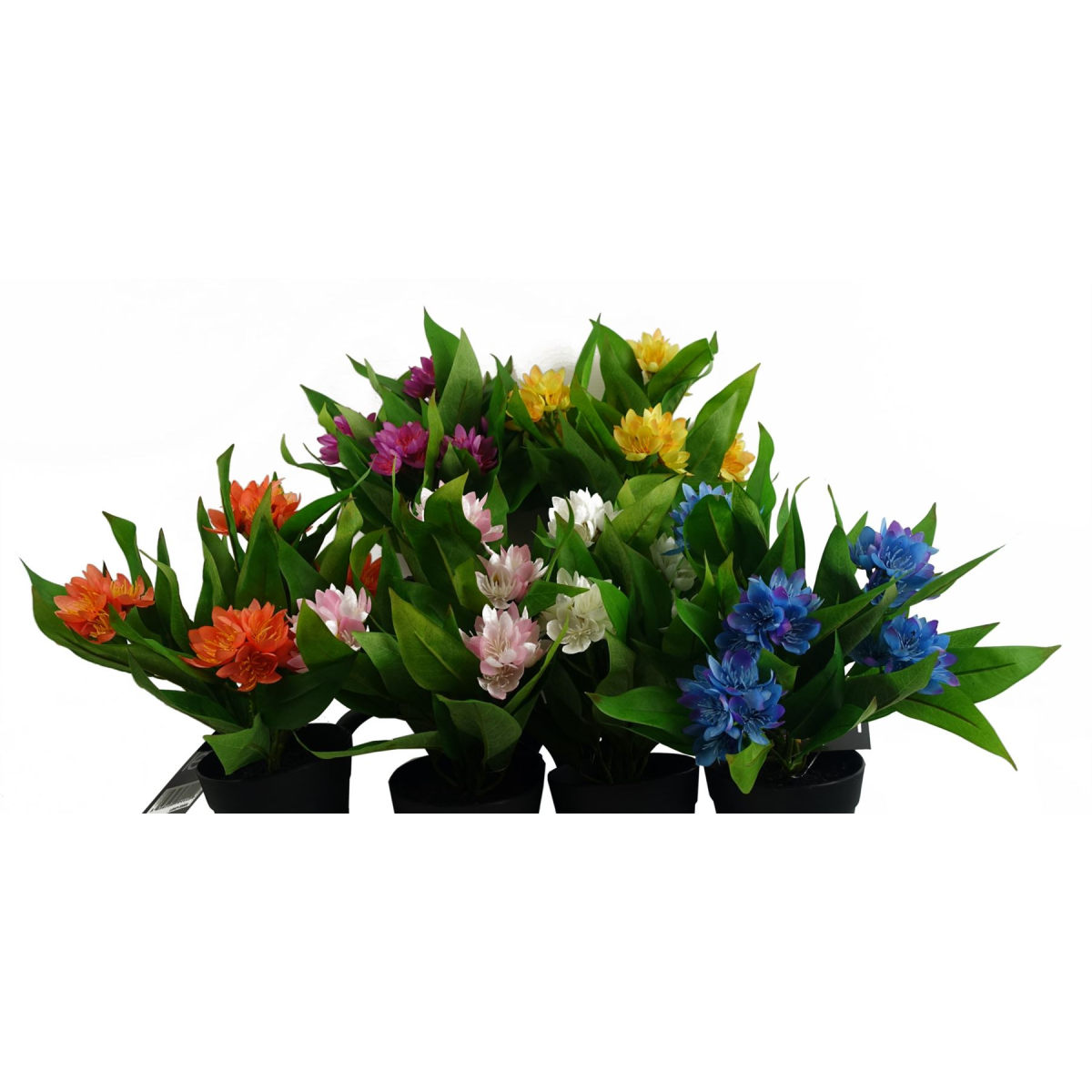 3x 18cm Artificial Freesia Plants Pink, White, Blue Flowering