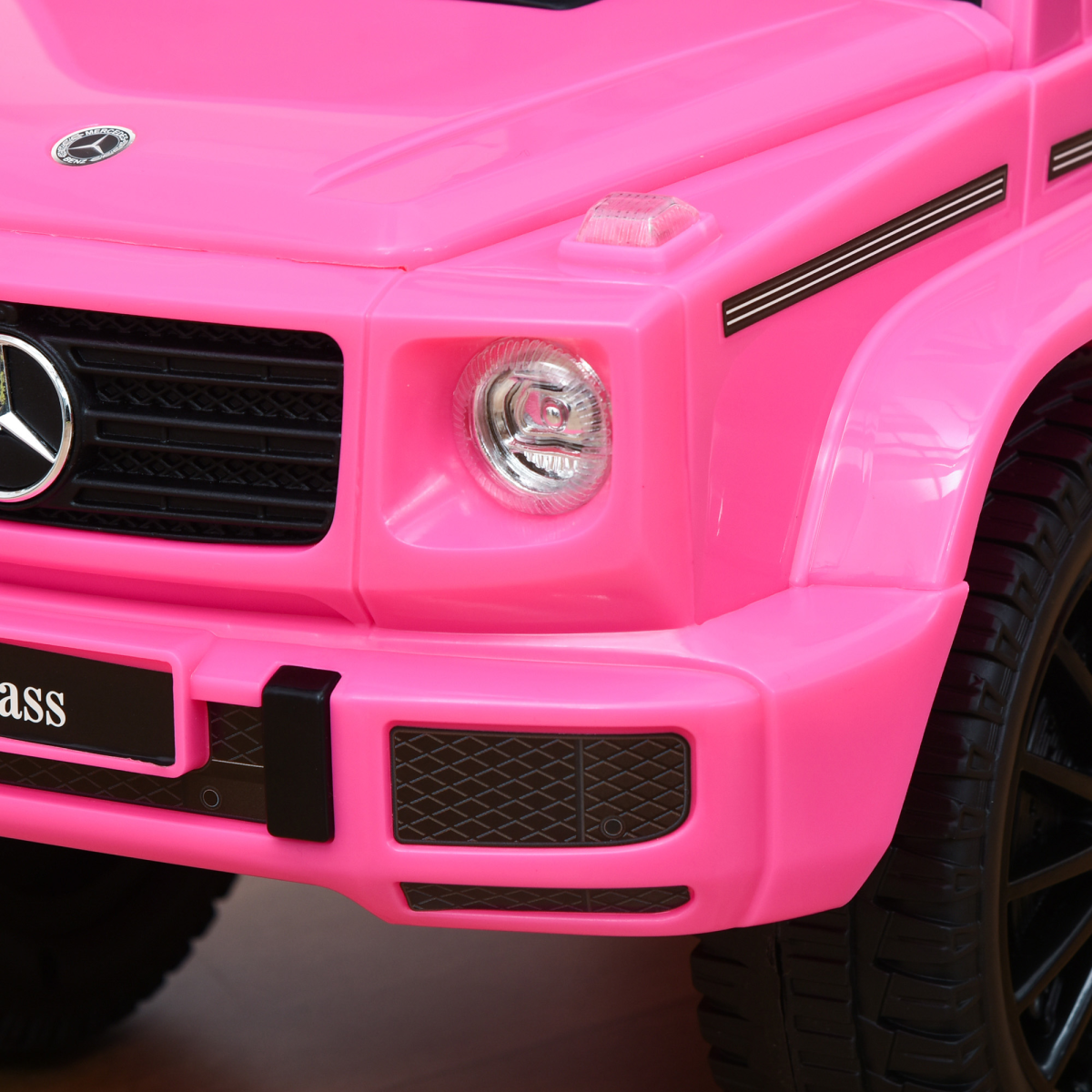 HOMCOM Mercedes-Benz G350 Kids Sliding Ride-On Car with Under-Seat Storage – 3-in-1 Toddler Push Car, Pink
