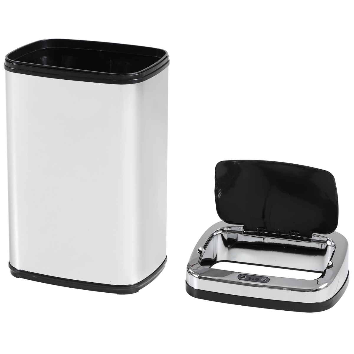 HOMCOM 30L Automatic Sensor Kitchen Bin with Lid – Hands-Free Infrared Motion Bin, Silver
