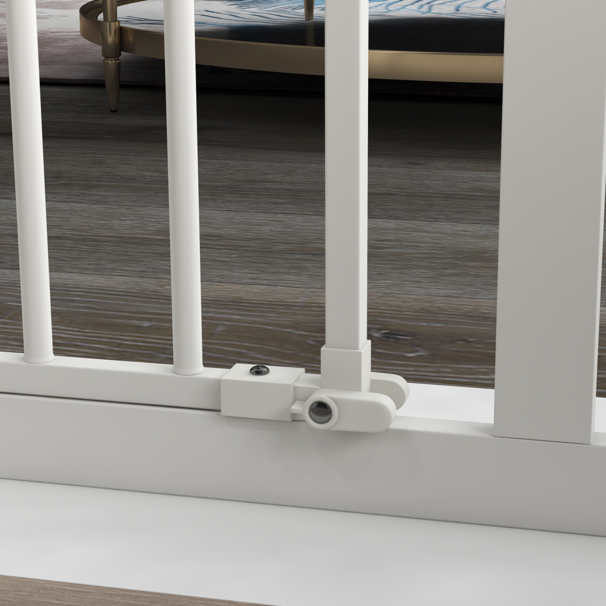 PawHut Adjustable Safety Gate with 1 Extension and 4 Screws – Pet Gate for Doors and Stairs, White
