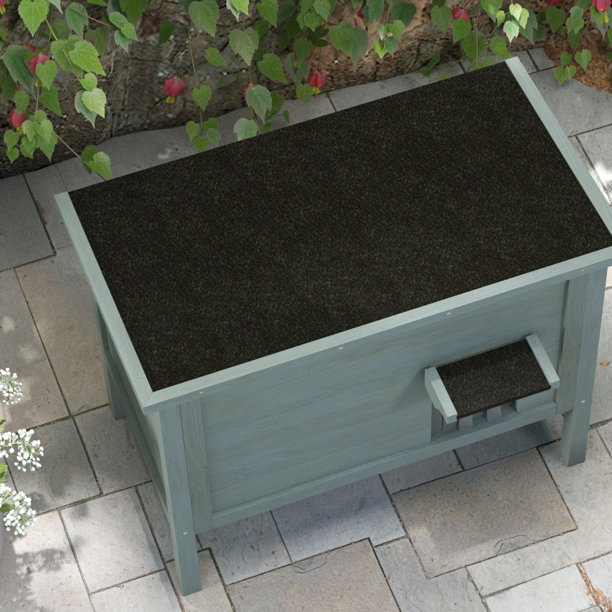 PawHut Insulated Outdoor Cat House with Openable Roof & Curtained Door – Weatherproof Shelter, Grey