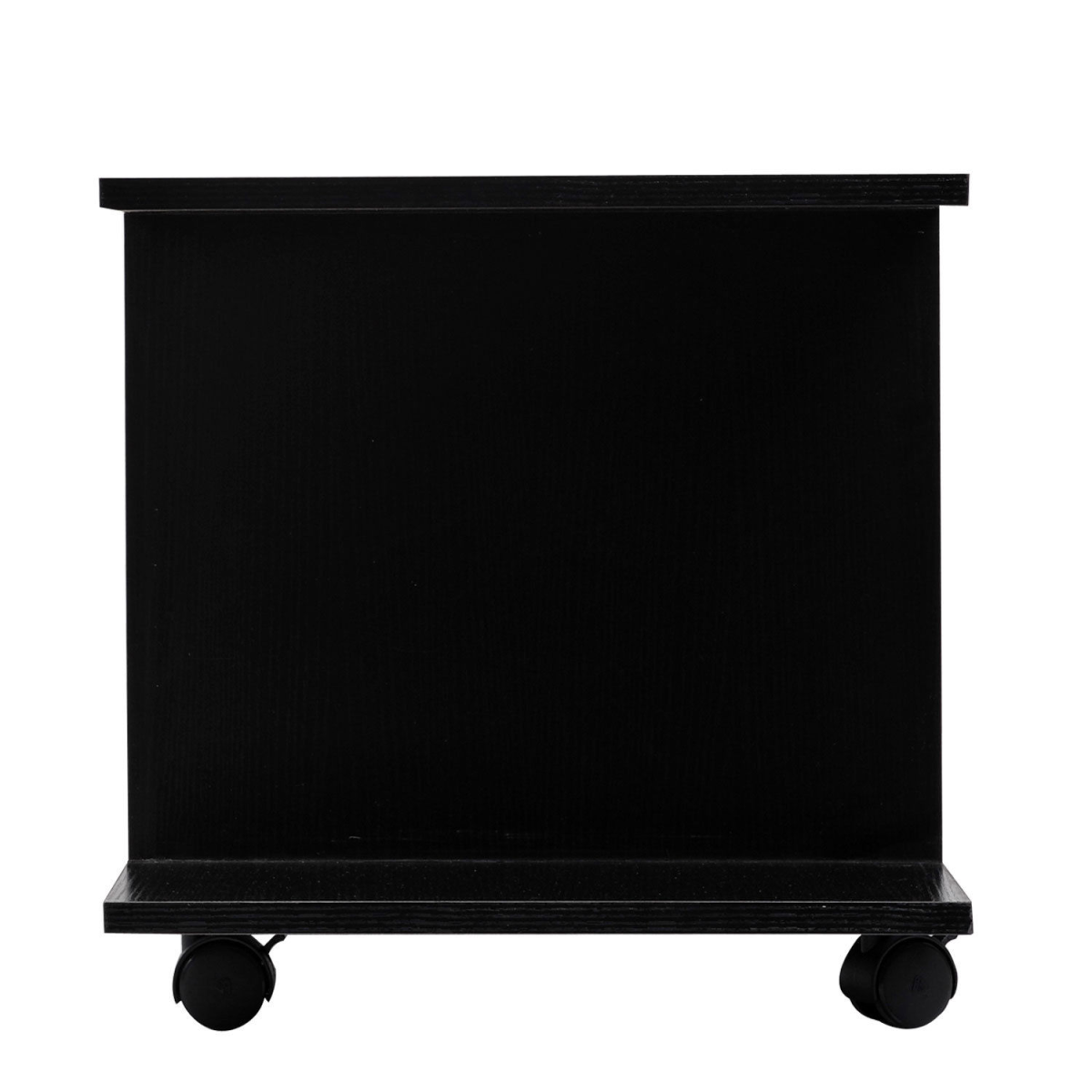 HOMCOM Mobile TV Stand Bookshelf with 3 Tiers and Lockable Castor Wheels – Modern Storage Cabinet, Black