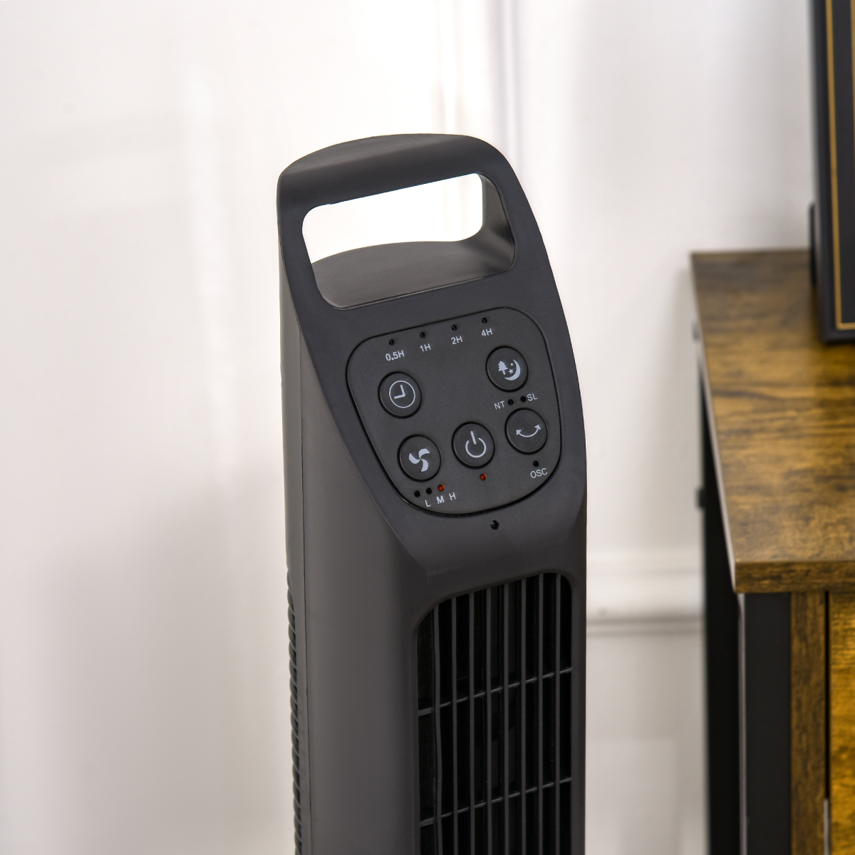 HOMCOM Oscillating Tower Fan with Remote Control & 4-Hour Timer – Slim Cooling for Home or Office