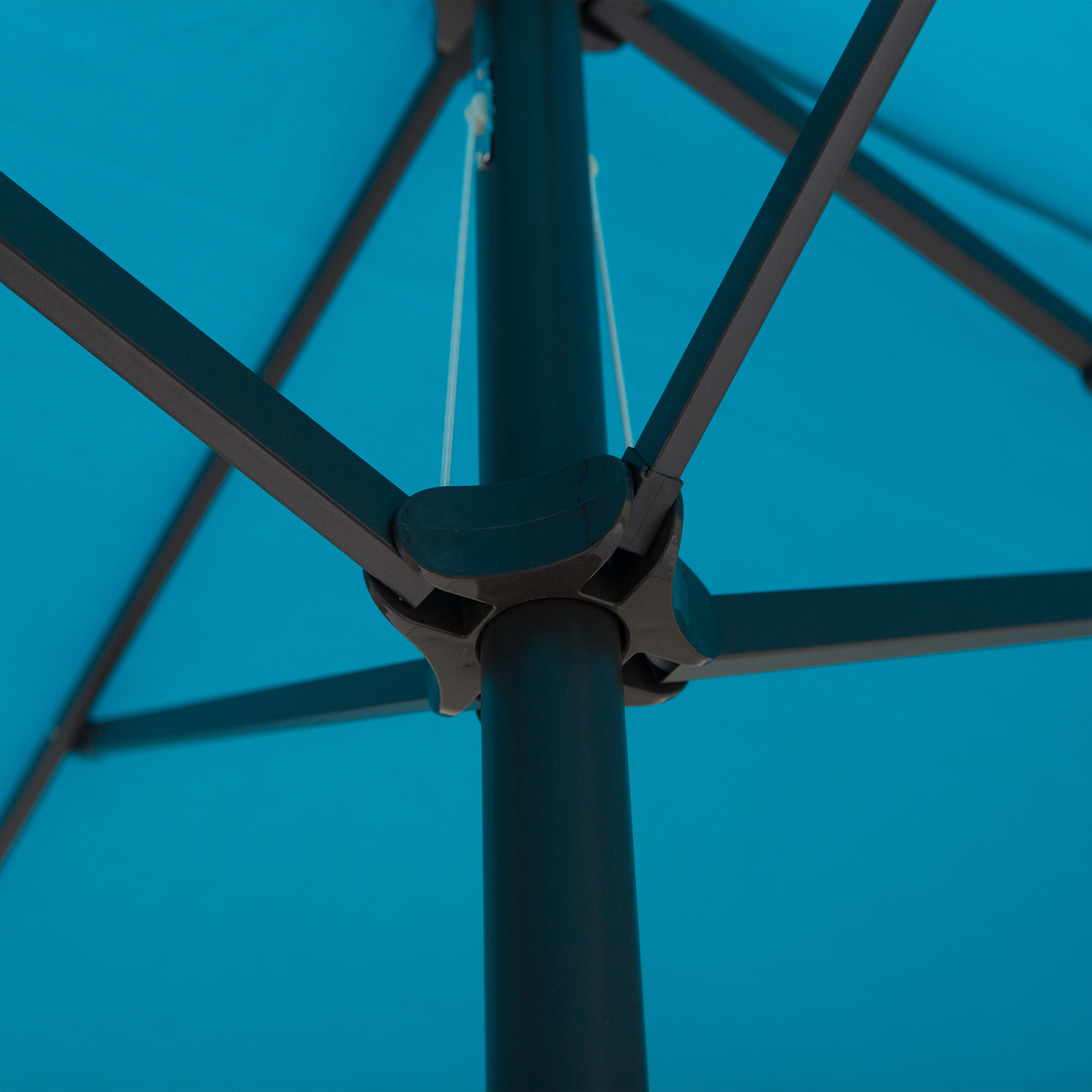 Outsunny 4.6m Double Canopy Patio Umbrella Parasol with Crank Lift, 12 Ribs – Garden Sun Shade without Base, Blue