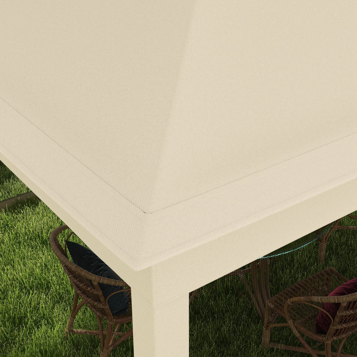 Outsunny 3.25x3.25m Heavy Duty Pop-Up Gazebo Party Tent with Net Curtains – Metal Frame, Cream White