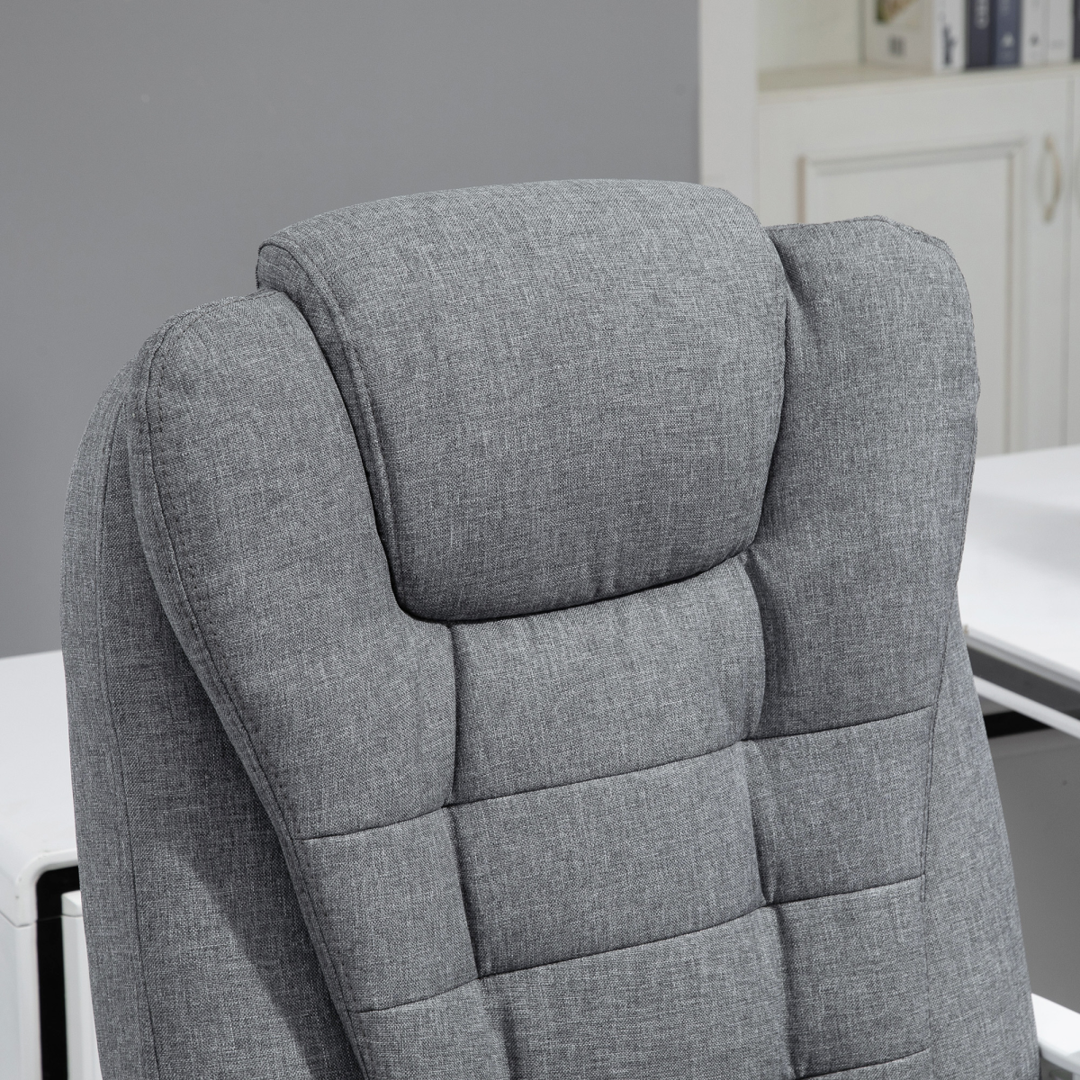 Vinsetto Heated Massage Office Chair with 6 Vibration Points – High Back Reclining Desk Chair, Grey