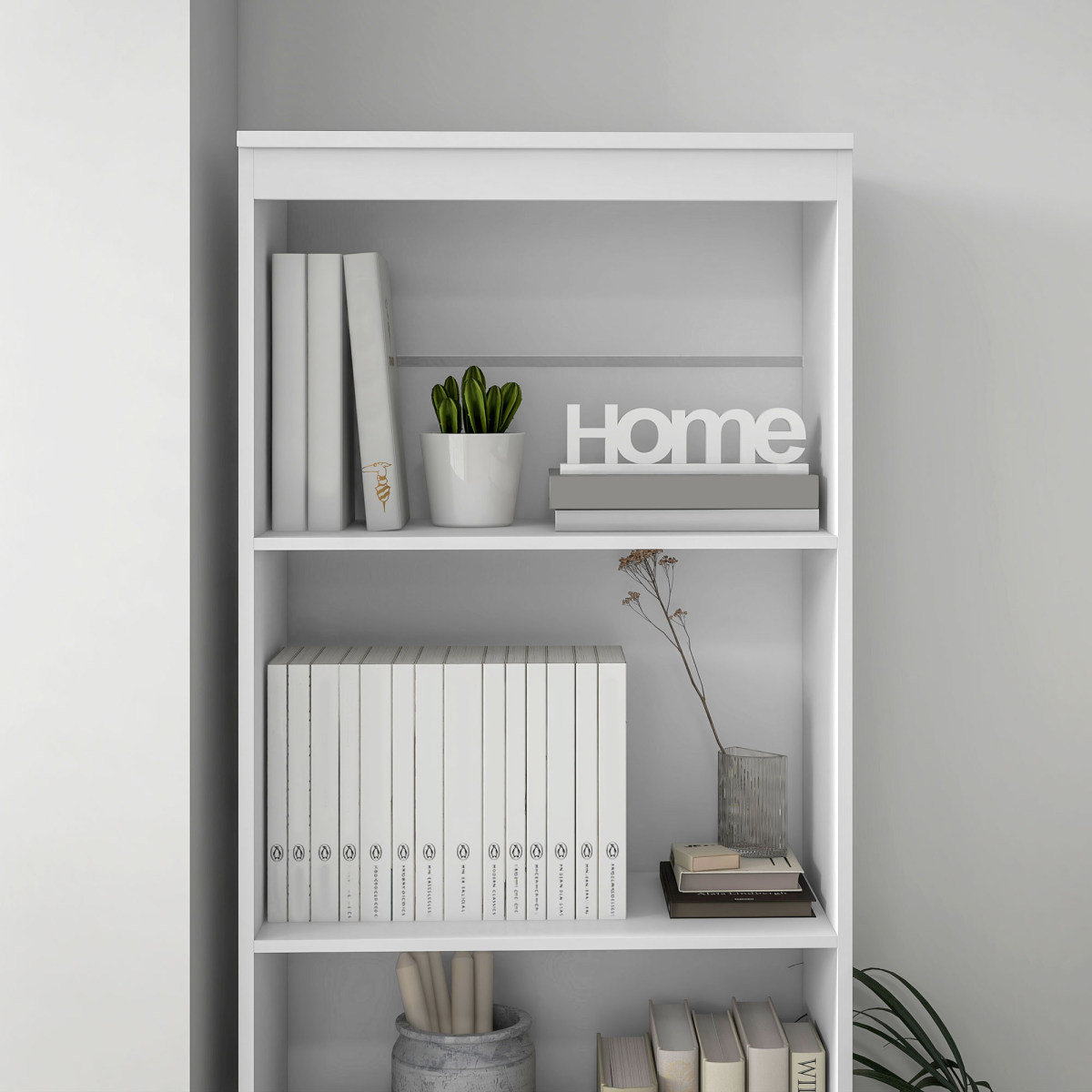 HOMCOM 180cm Tall Bookshelf Storage Unit with 3 Drawers & Open Shelves – Living Room Bookcase, White