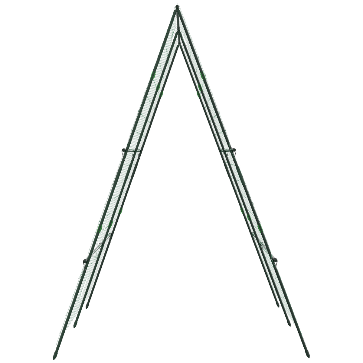 Outsunny A-Frame Trellis with Climbing Net – Plant Support for Vegetables, Flowers and Fruit, Green
