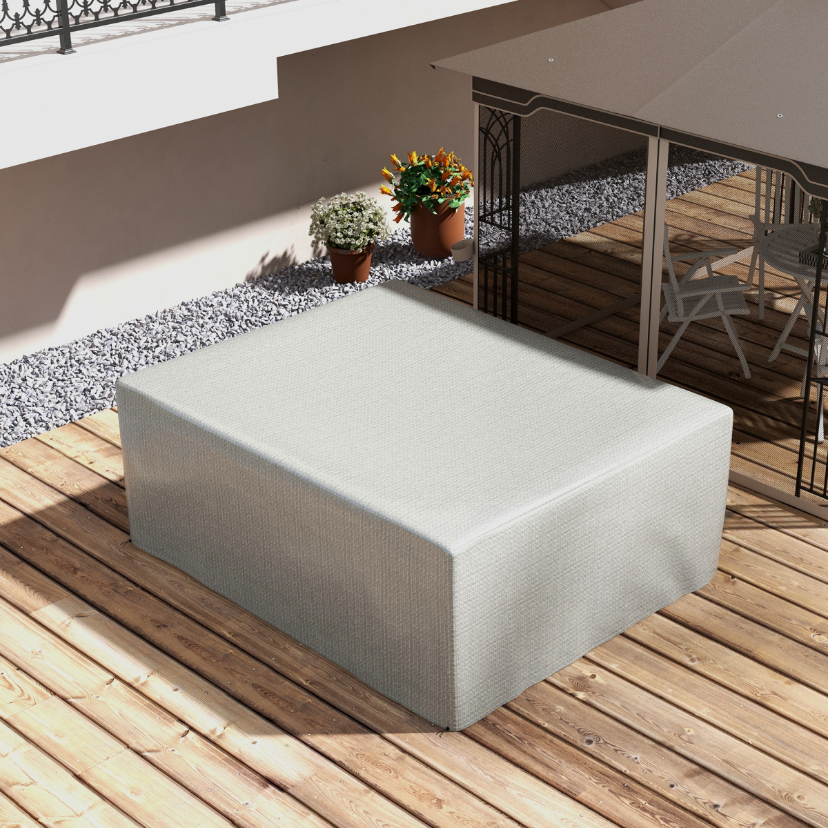 Outsunny Large Patio Furniture Cover, 235 x 190 x 90cm Heavy-Duty Polyethylene – Weatherproof Protection, Grey