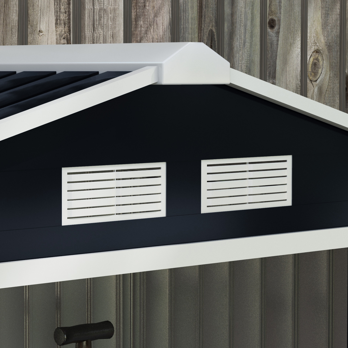 Outsunny 7 x 4ft Lockable Galvanised Steel Garden Shed with Sloped Roof & Foundation – Tool Storage, Grey