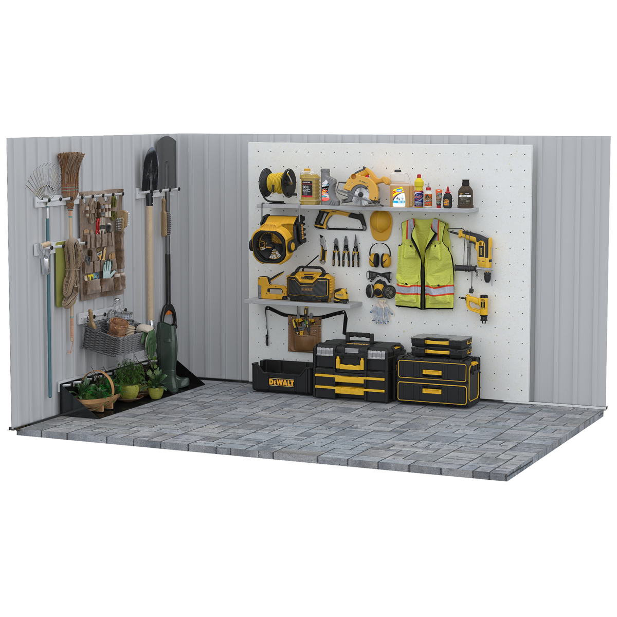 Outsunny 6.5 x 3.5ft Metal Garden Shed with Double Sliding Door and Sloped Roof – Outdoor Storage, Grey