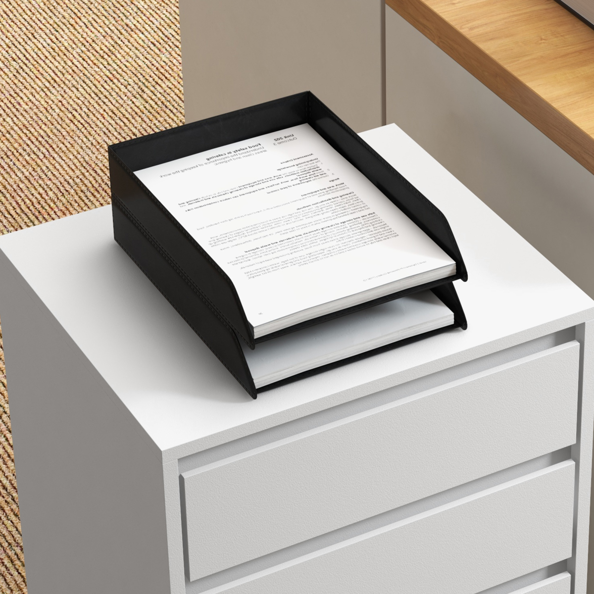 HOMCOM White Mobile Filing Cabinet with 4 Drawers & Lockable Wheels – MDF Storage Unit with Anti-Tip Straps