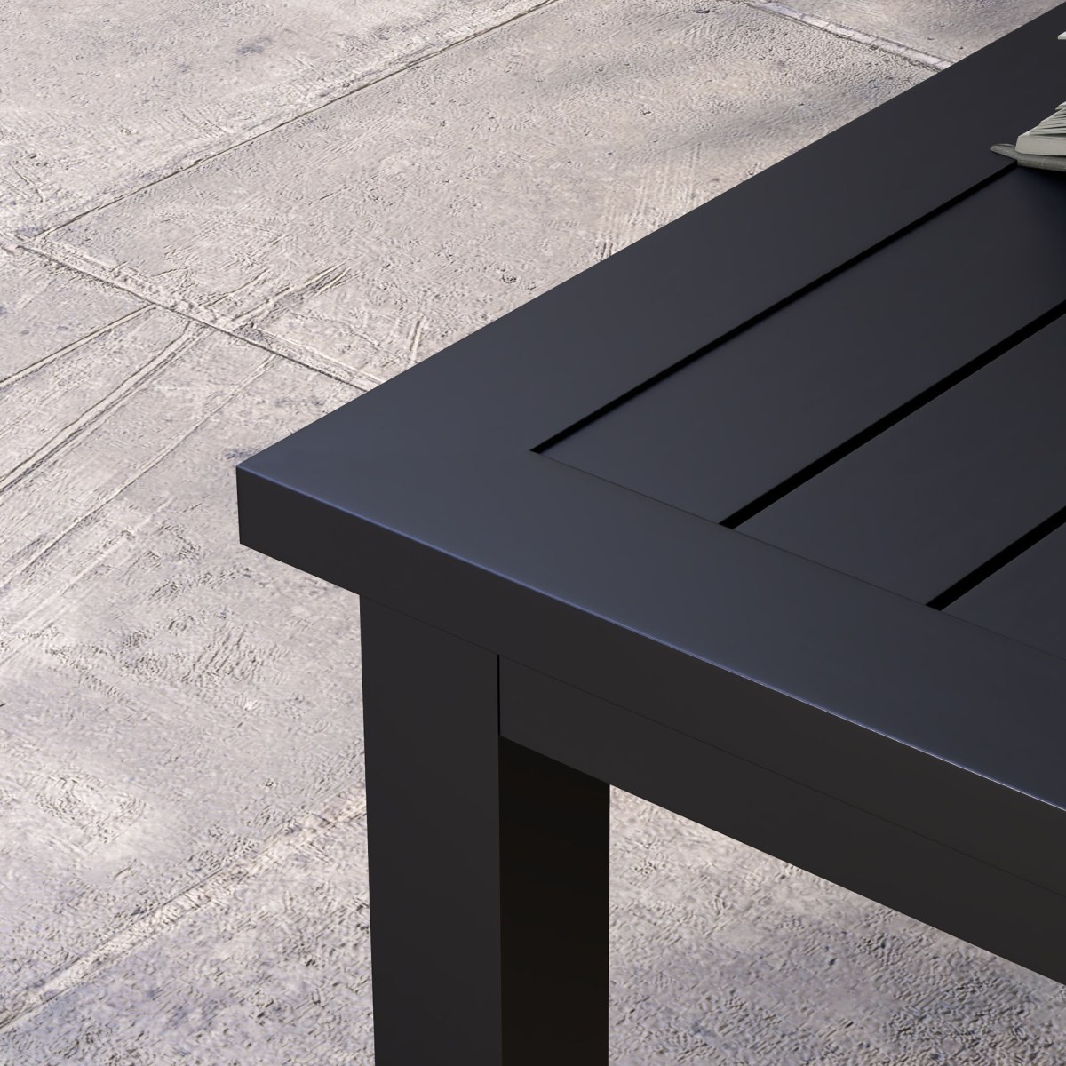 Outsunny Aluminium Outdoor Coffee Table with Slatted Top – Patio Garden Table, Black, 100x60cm