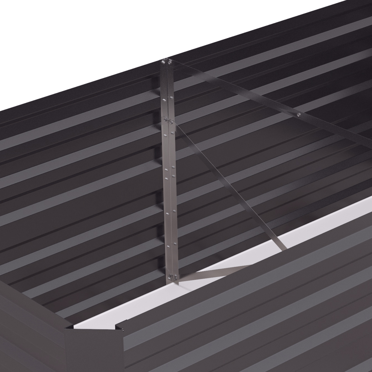 Outsunny Galvanised Steel Raised Garden Bed with Reinforced Rods – 180 x 90 cm Planter, Dark Grey