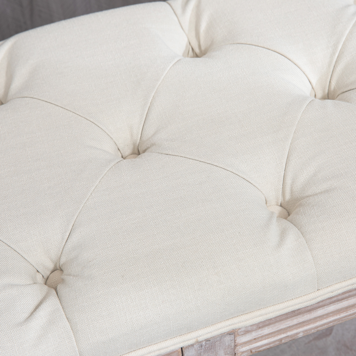 HOMCOM 2-Tier Button-Tufted Bed End Bench with Storage – Cream White Vintage Style