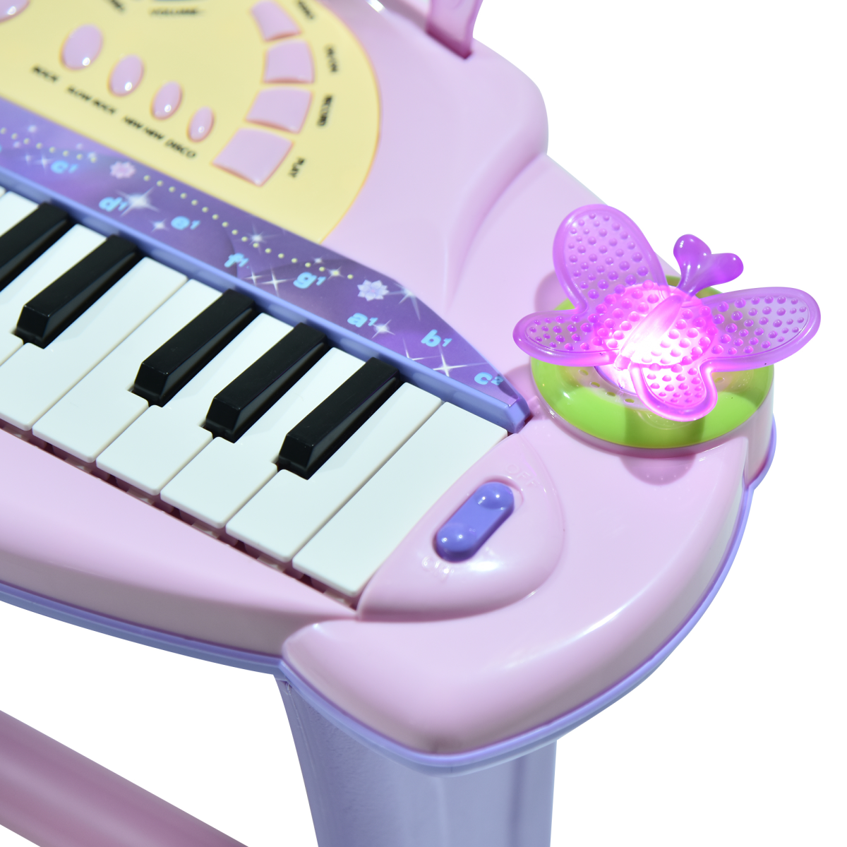 HOMCOM Kids 32-Key Electronic Keyboard with Microphone & Stool – Mini Organ Piano Toy for Ages 3-6