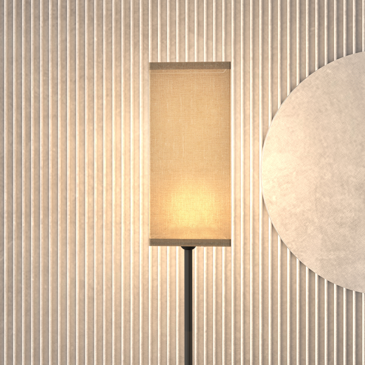 HOMCOM Linen Shade Standing Floor Lamp – Black