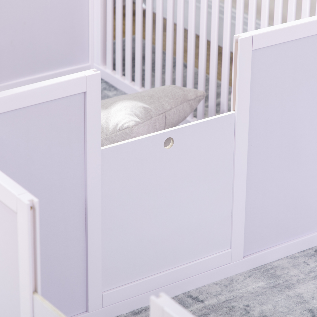 PawHut 7 Panel Puppy Pen with Three Doors – Indoor Two-Room Dog Playpen, White