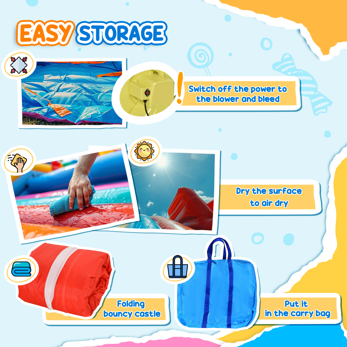 4-in-1 Bouncy Castle with Slide, Water Pool & Basketball Basket – Kids Garden Inflatable with Blower
