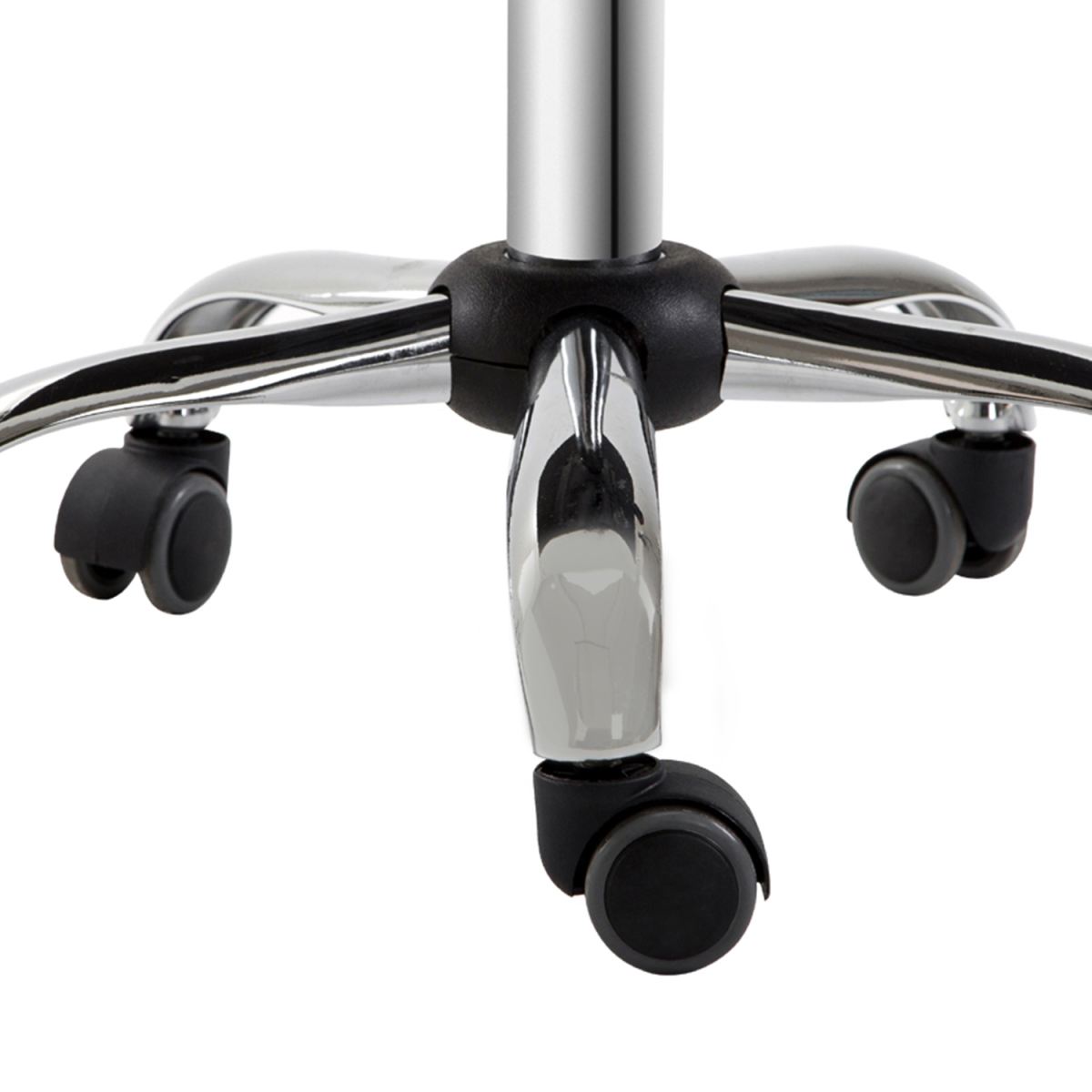 HOMCOM Rolling Salon Stool with Low Back, Saddle Seat & Height Adjustment – Beauty Technician Chair, White
