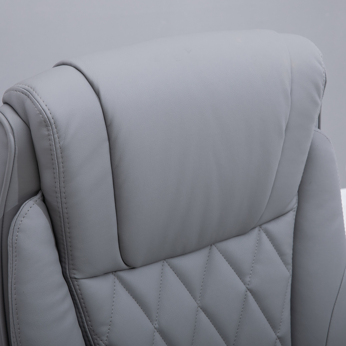 Vinsetto High Back Executive Office Chair with Headrest, Rocking Function & PU Leather – Grey