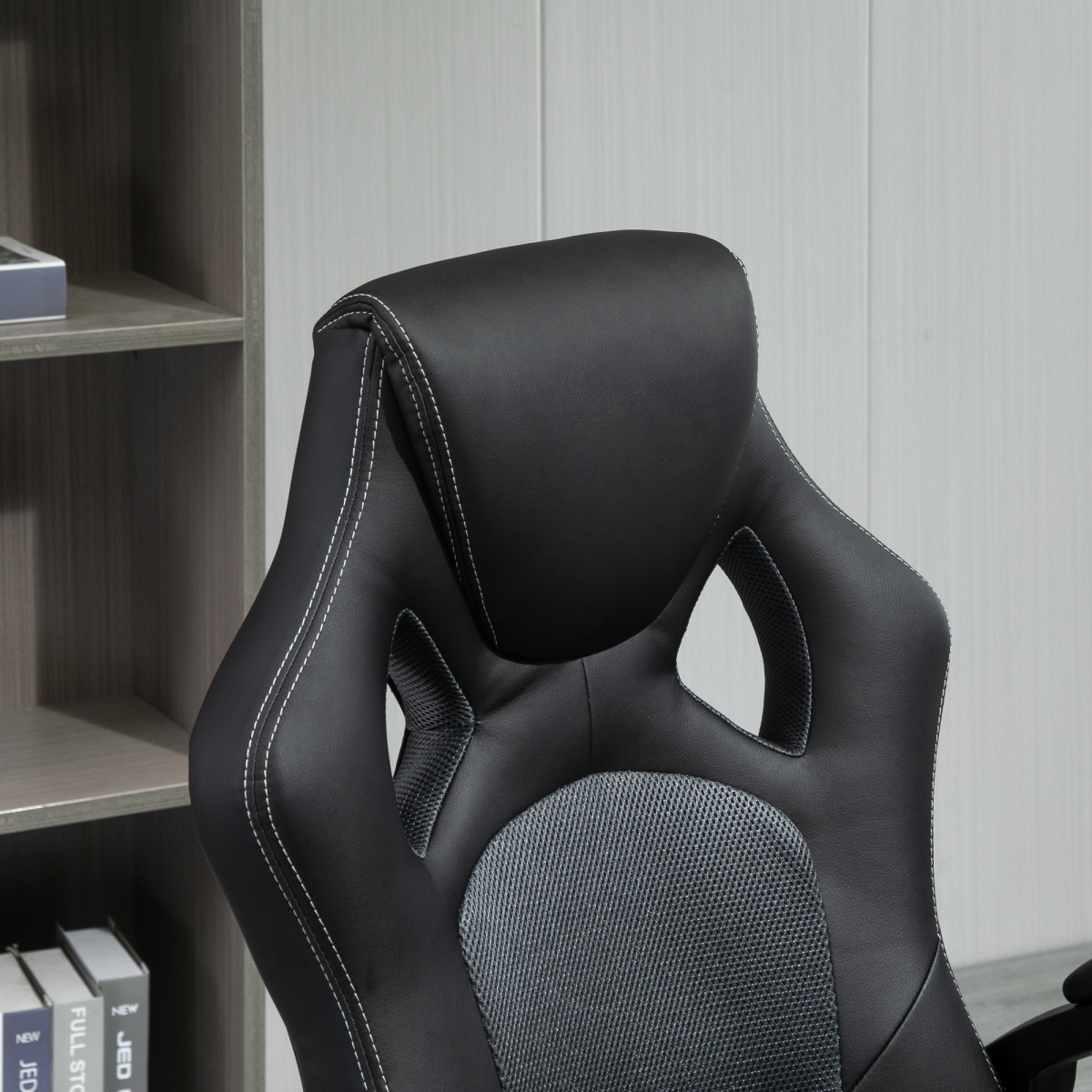 Vinsetto Executive Racing Gaming Chair with High Back, Headrest & Tilt Function – Home Office Chair, Grey PU Leather