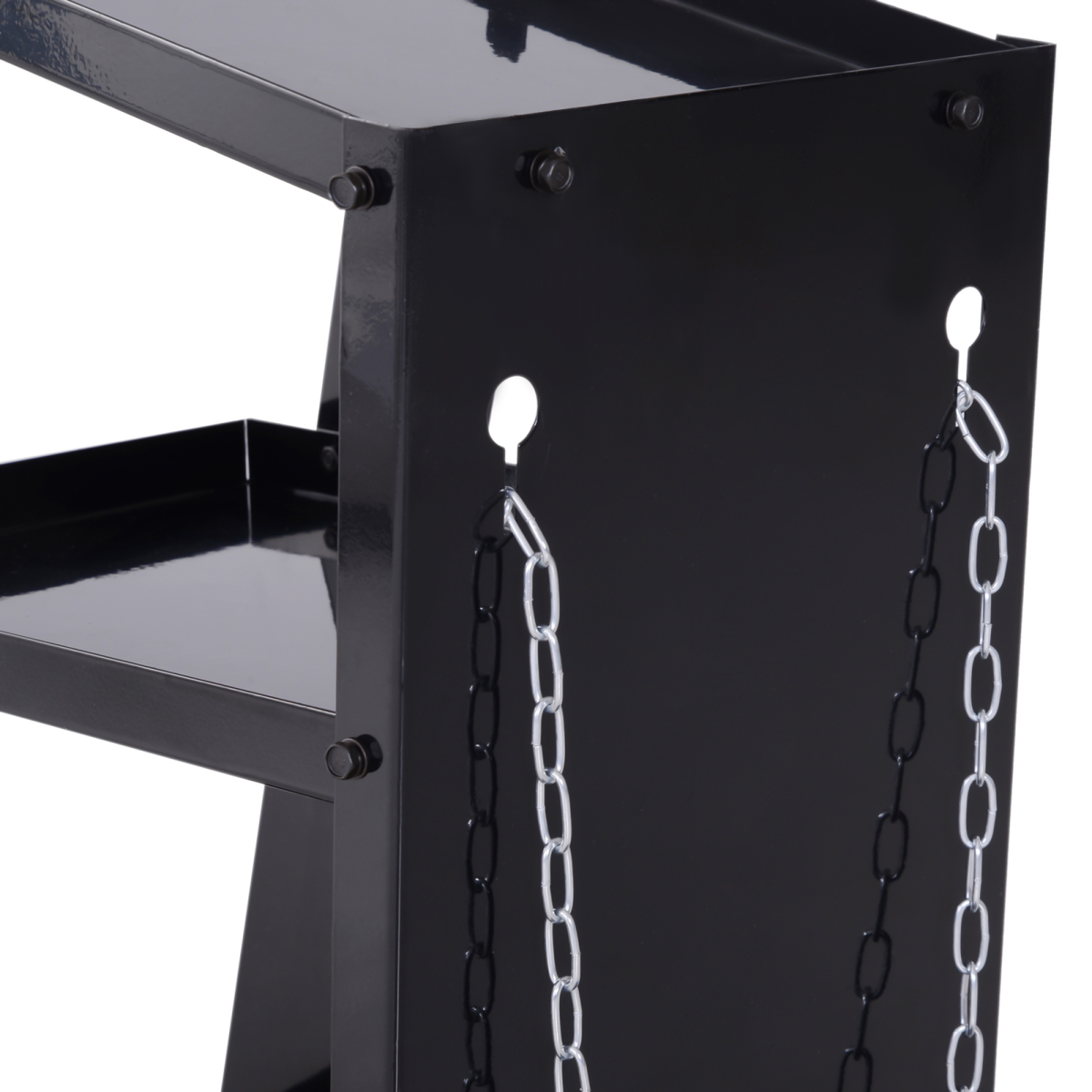 DURHAND Welding Cart with 3 Storage Trays, Safety Chains and 4 Wheels – Gas Bottle Welder Trolley, Black