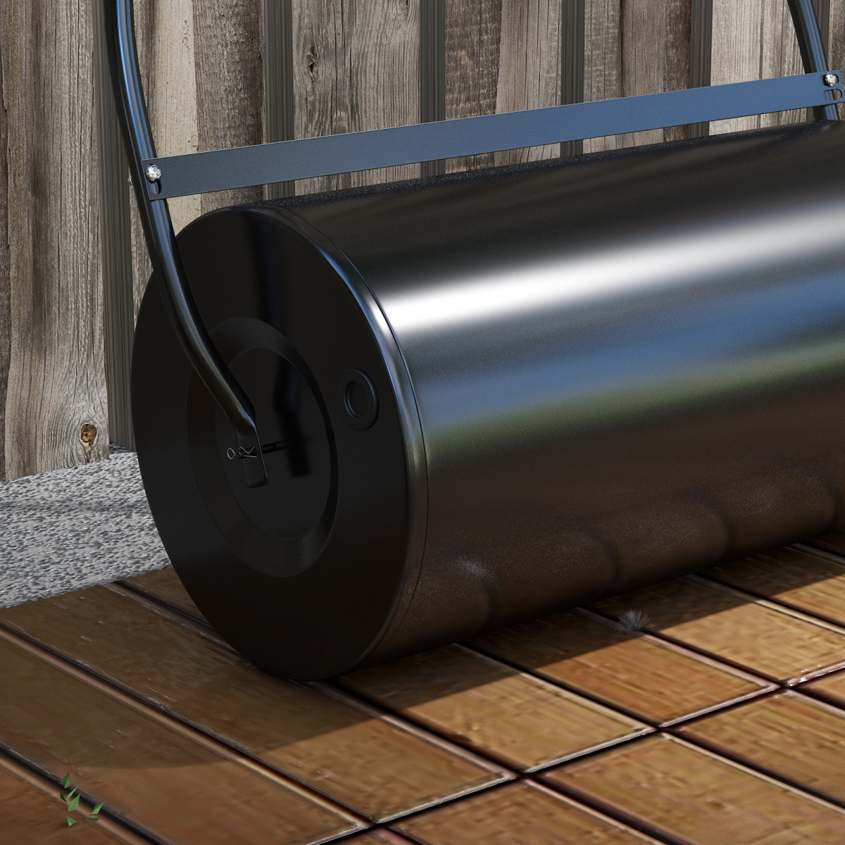 DURHAND Heavy Duty Steel Garden Lawn Roller, 46L Water or Sand Filled – Push or Tow Lawn Equipment