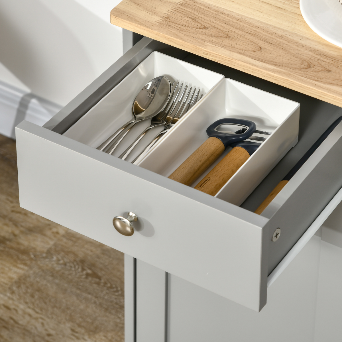Kitchen Storage Cabinet with 3 Drawers & Adjustable Shelves – Flat Worktop Kitchen Furniture