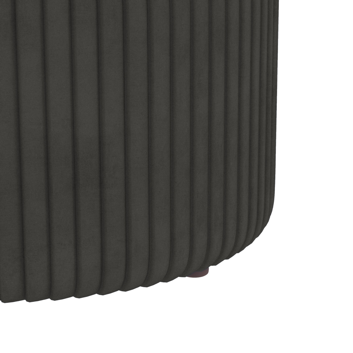 HOMCOM Fluted Round Storage Pouffe with Cushioned Lift-Off Top – Footstool, Shoe Stool and Makeup Seat