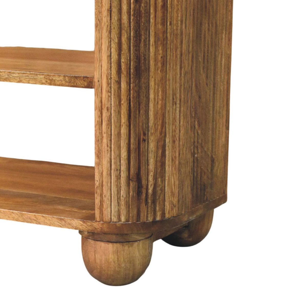 Artisan Furniture Beaumont Solid Mango Wood Shoe Bench – White Marble Top, 2 Shelves, Golden Teak