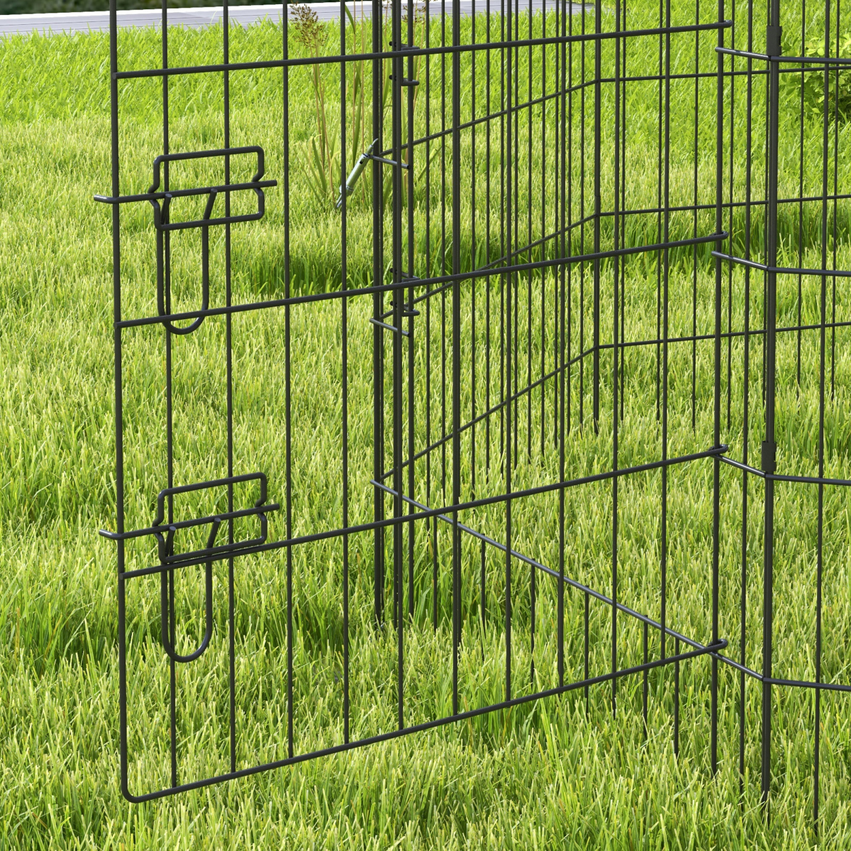 PawHut 8-Panel Metal Dog Pen with Lockable Door – Indoor/Outdoor Pet Playpen for Small & Medium Dogs, 91cm High
