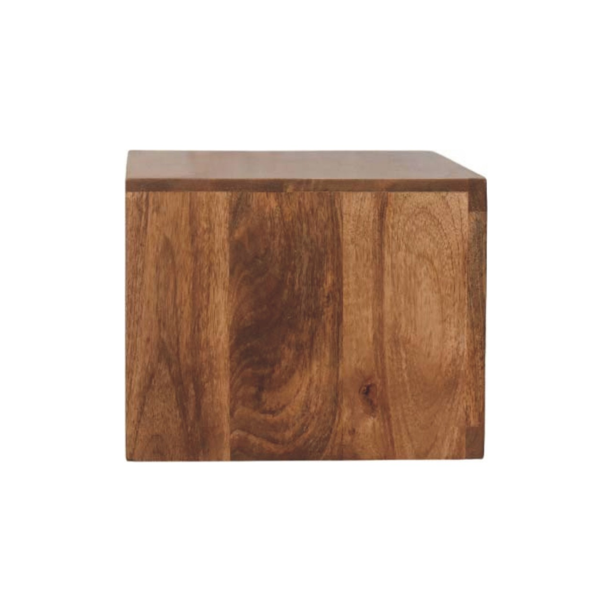 Artisan Furniture Solid Wood Arno Wall-Mounted Nightstand with Carved Drawer and Open Shelf – Golden Teak