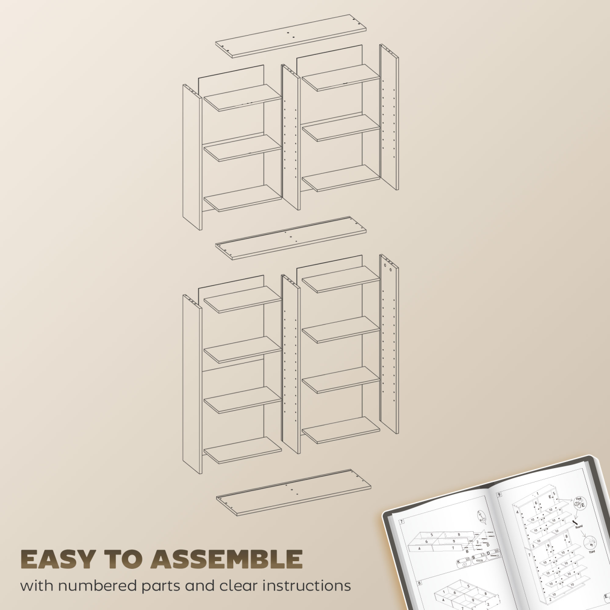 HOMCOM CD & DVD Storage Tower with 18 Compartments – Holds 640 CDs or 360 DVDs, Natural Wood Finish