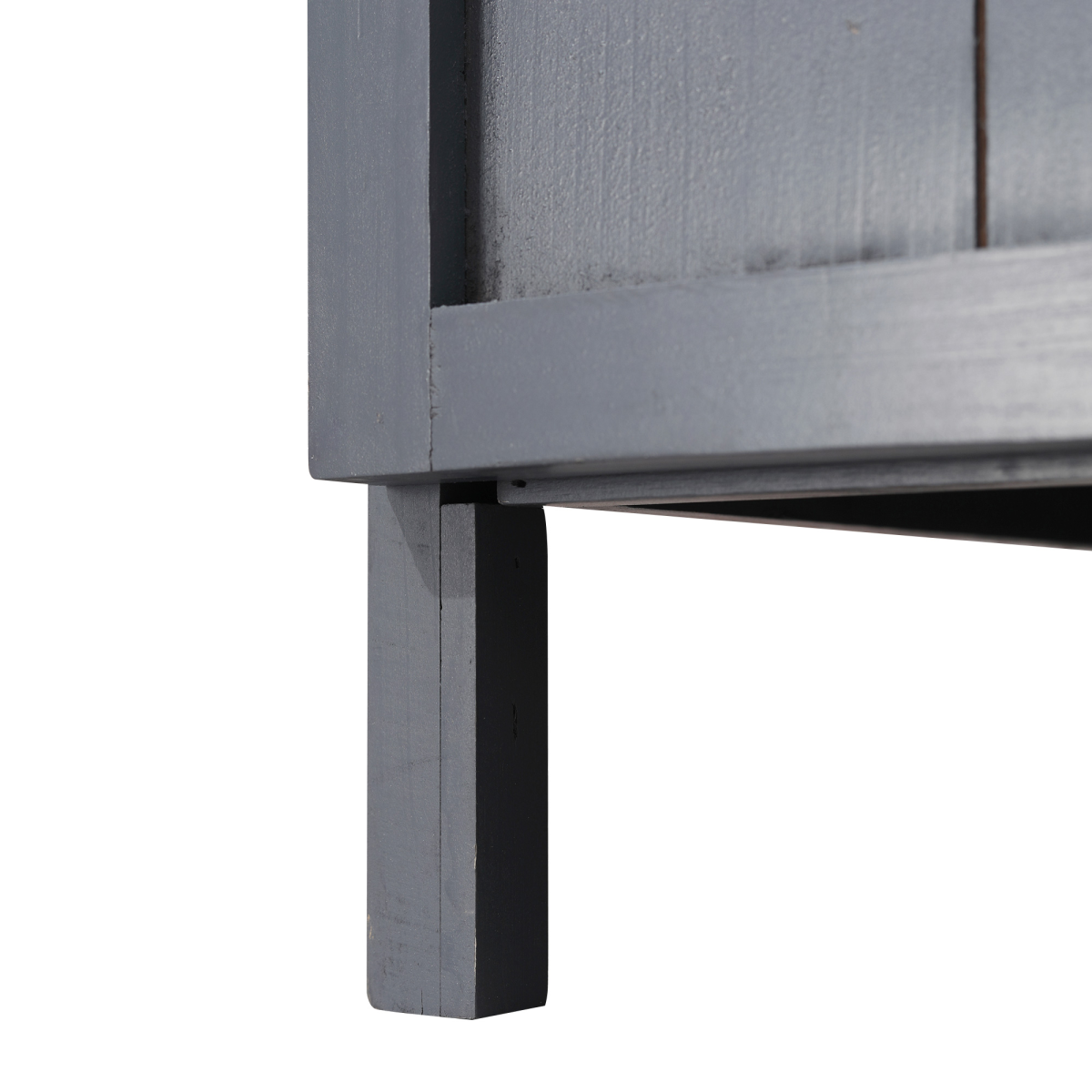 Outsunny Potting Bench Storage Cabinet with Galvanised Worktop & Magnetic Doors – Fir Wood Workstation, Grey