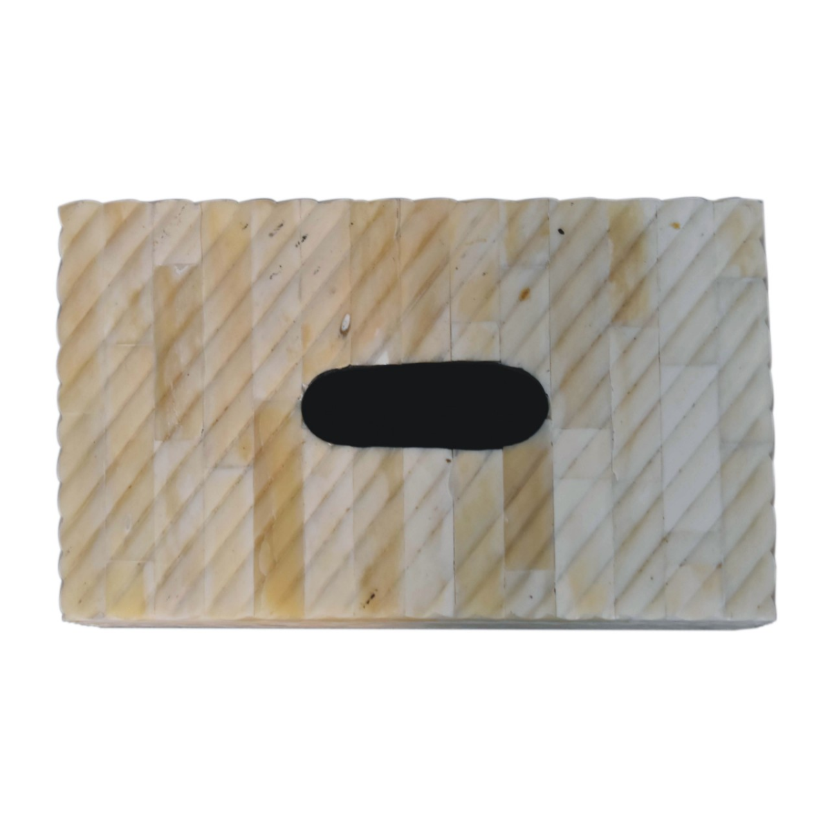 Artisan Furniture Solid Wood Bone Inlay Tissue Box Cover – Rectangular Holder for Coffee Table or Bedside