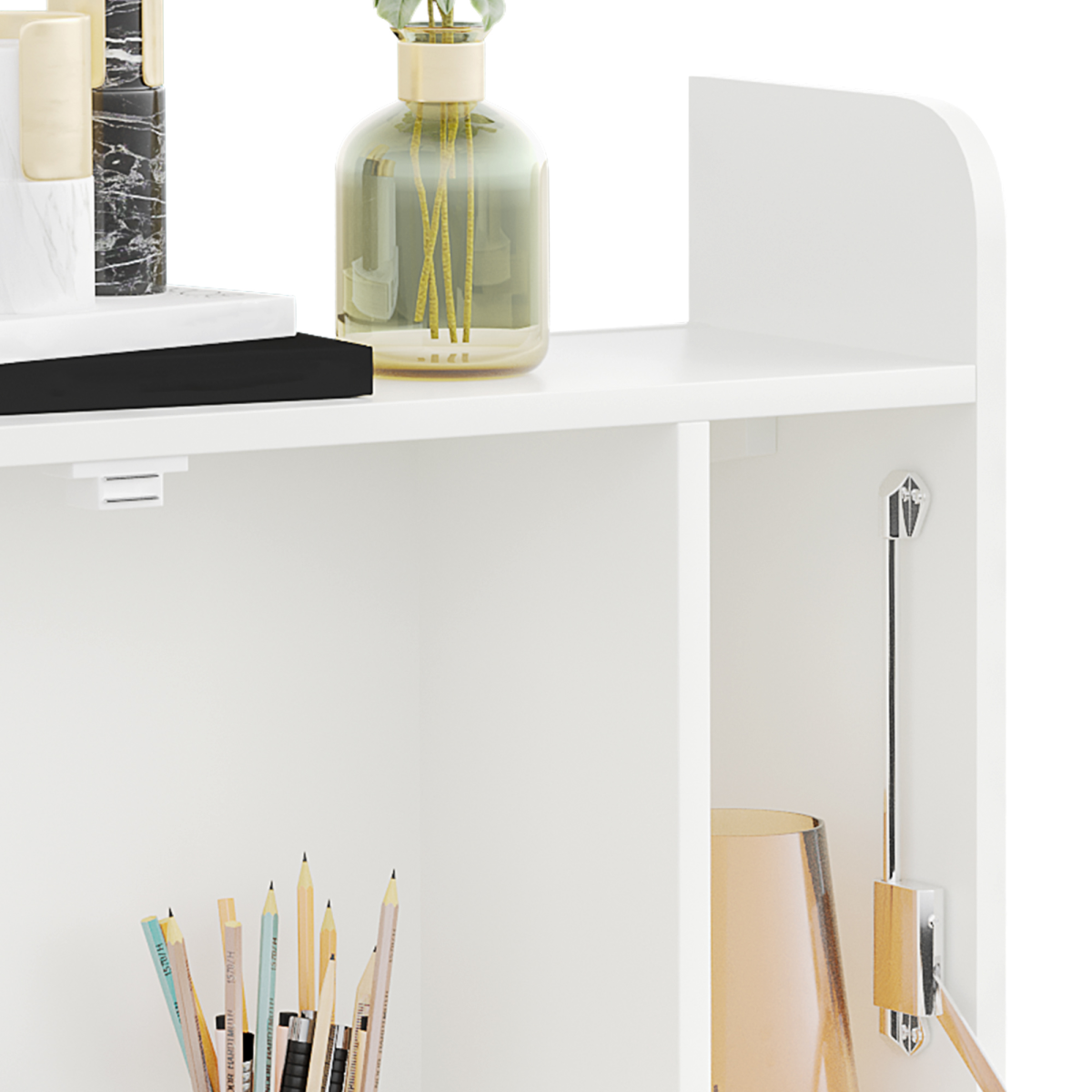 Wall-Mounted Drop Leaf Floating Desk with Storage Compartments – Fold-Down Laptop Desk for Home Office