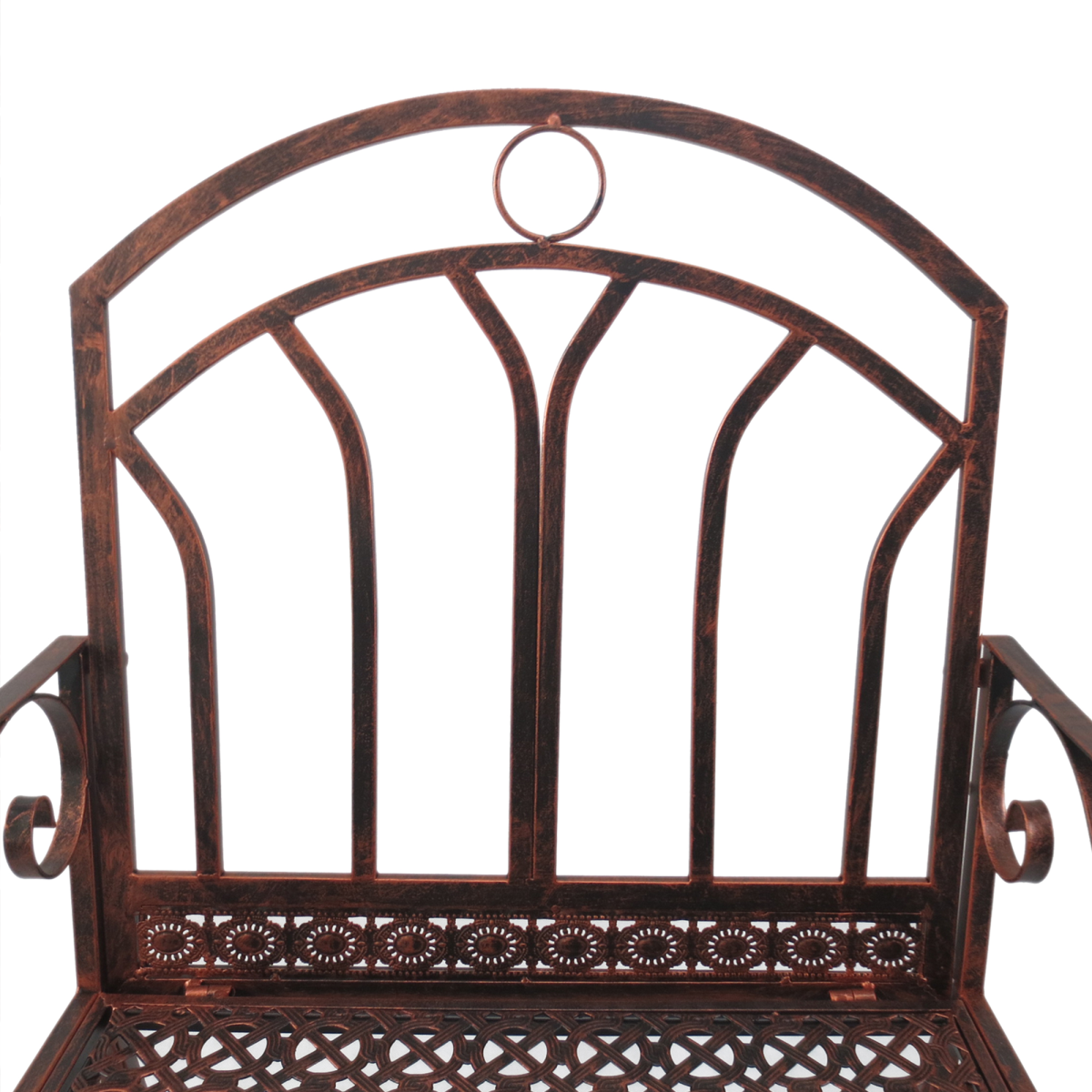 Outsunny Metal Rocking Chair with Armrests & Extra-Wide Seat – Garden Porch Rocker, Bronze Finish
