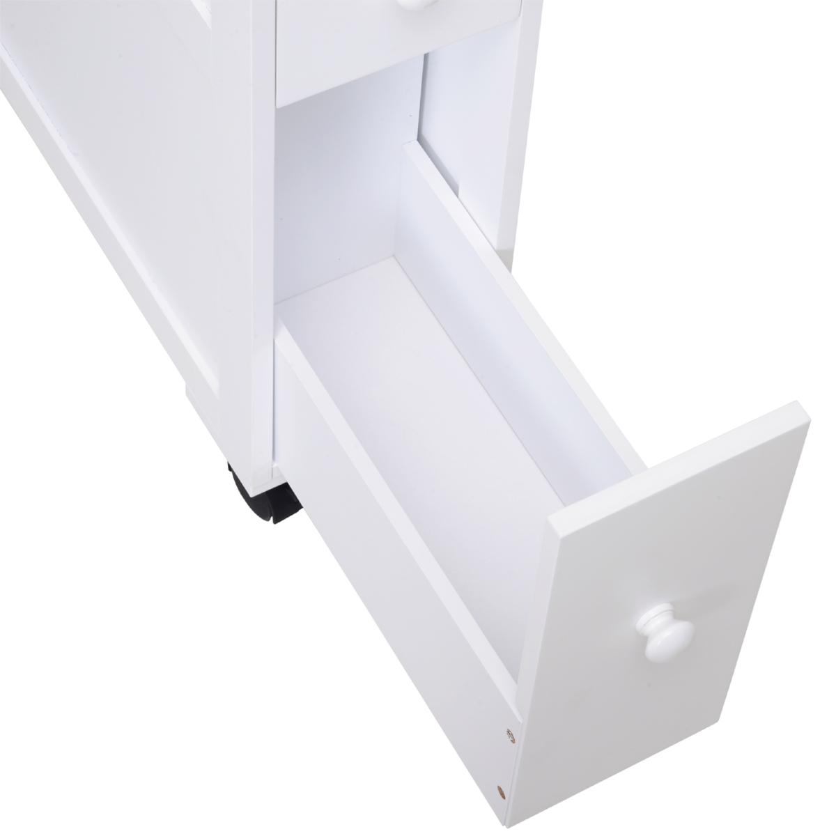 HOMCOM Slim Rolling Bathroom Storage Unit with 2 Drawers – 16cm Wide Space-Saving Trolley