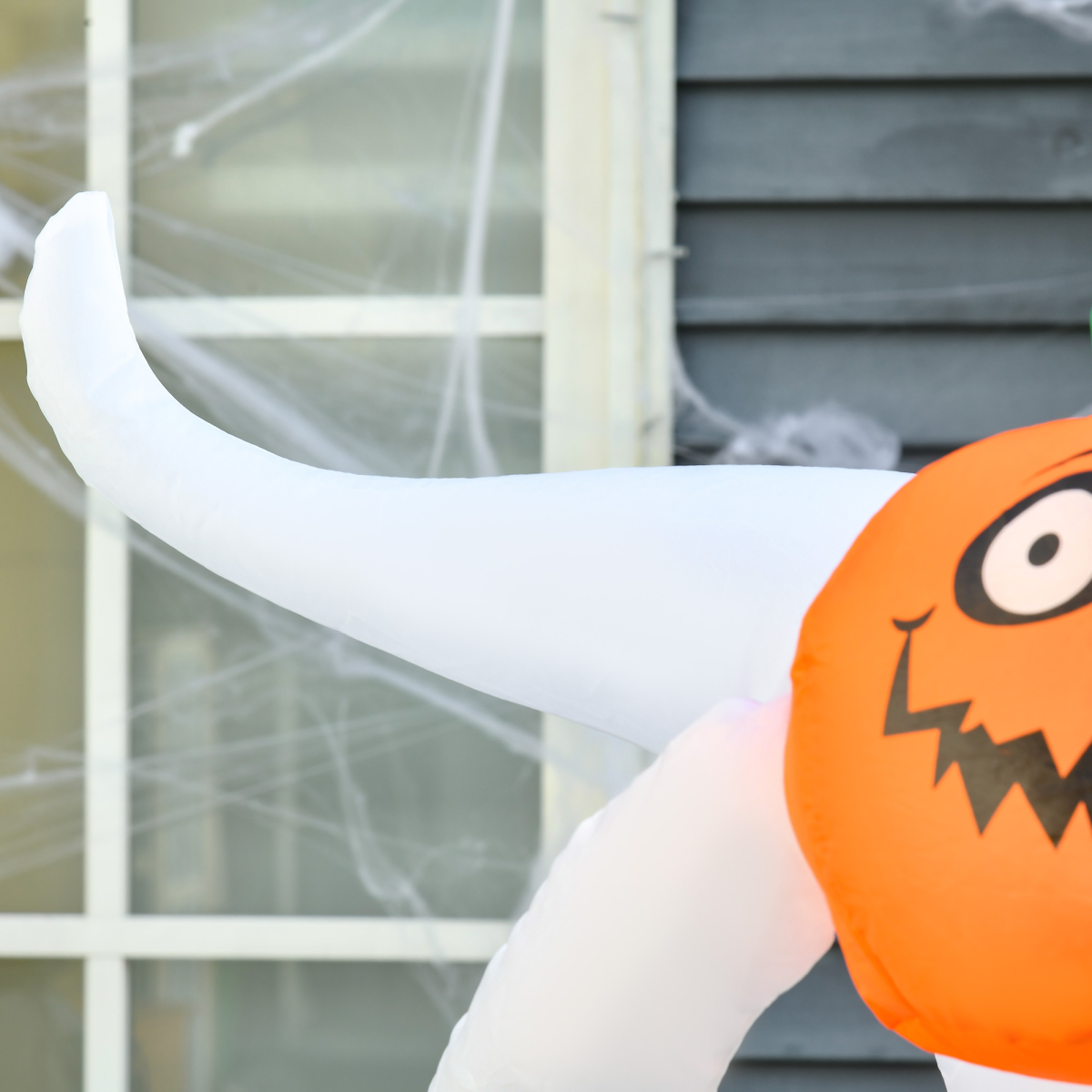HOMCOM 6ft LED Halloween Inflatable Floating Ghost & Pumpkin – Outdoor Party Decoration, IP44
