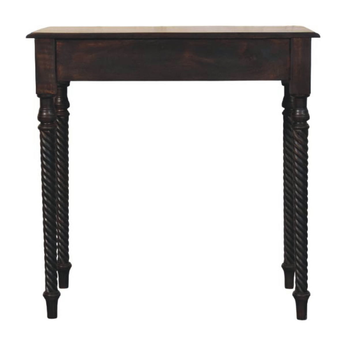 Artisan Furniture Solid Wood Cordelier Writing Desk with Rope-Twist Legs & 1 Drawer – Home Office, Dark Brown