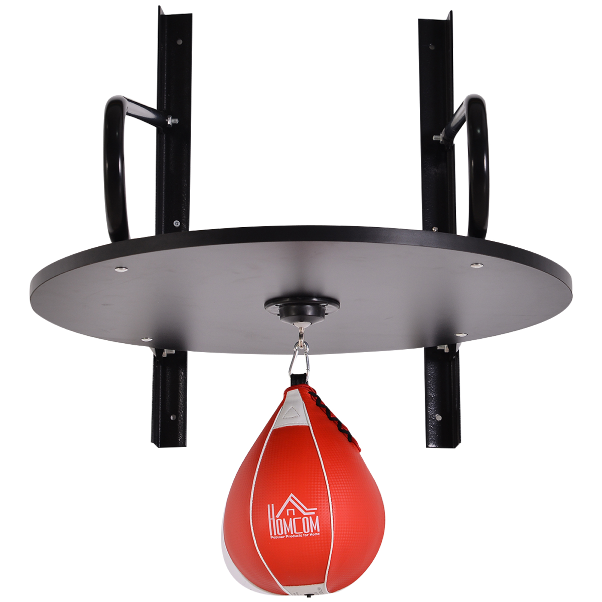 HOMCOM Wall-Mounted Speed Bag Platform Kit with Punching Ball & Pump – Height Adjustable Boxing Training Set