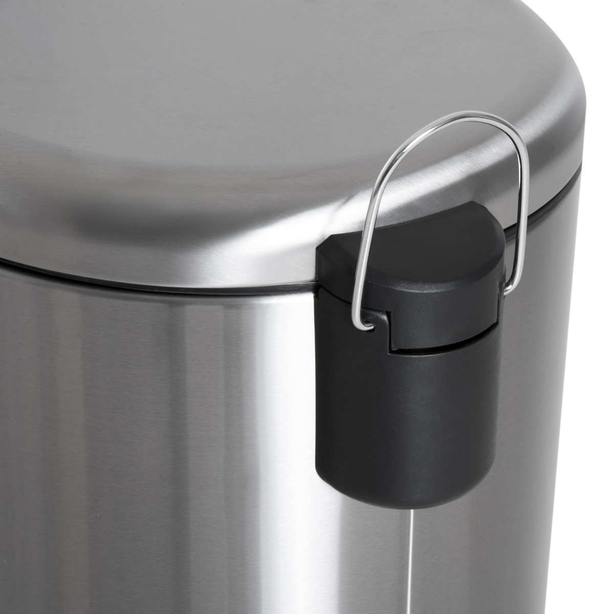 HOMCOM 30L Stainless Steel Pedal Bin with Removable Inner Bucket – Hands-Free Kitchen Waste Bin, Black & Silver