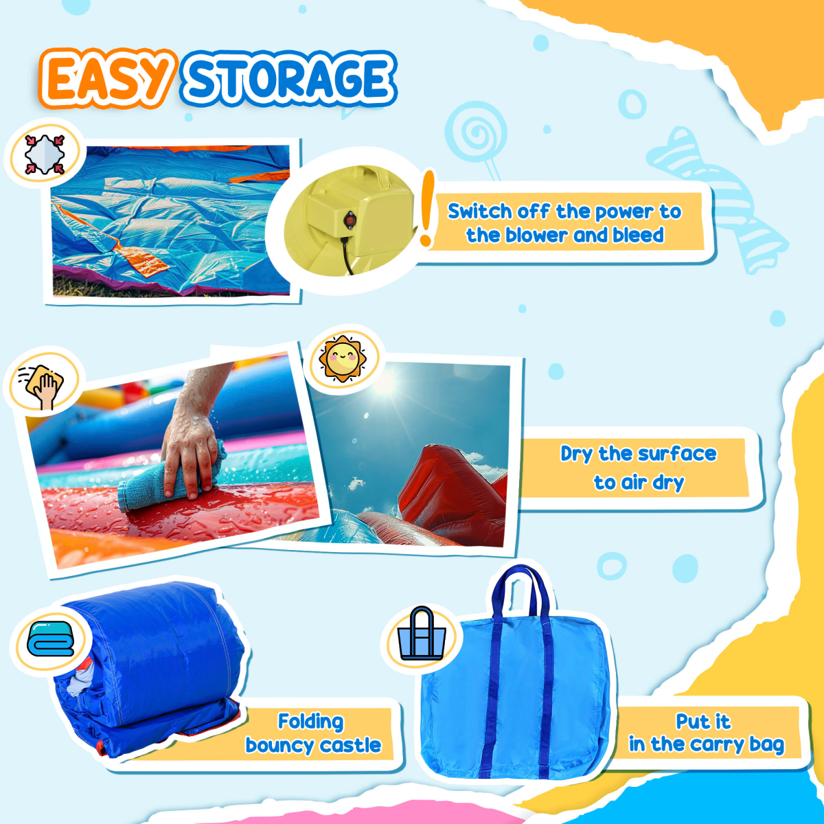 Outsunny 5 in 1 Bouncy Castle with Slide, Pool, Trampoline, Climbing Wall & Blower – Kids Ages 3-8