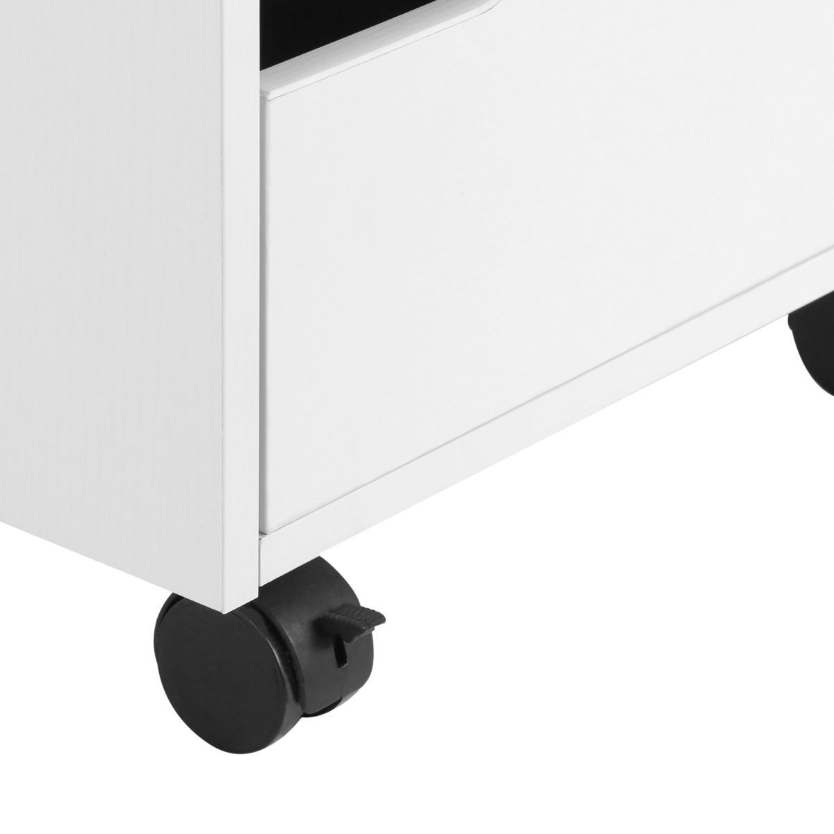 HOMCOM MDF Mobile File Cabinet with 3 Sliding Drawers and Locking Wheels – Home Office Storage, White